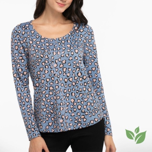 ⭐️nwt Ricki’s Eco-Friendly Printed Scoop Neck Hacci Tee⭐️ - Picture 1 of 11